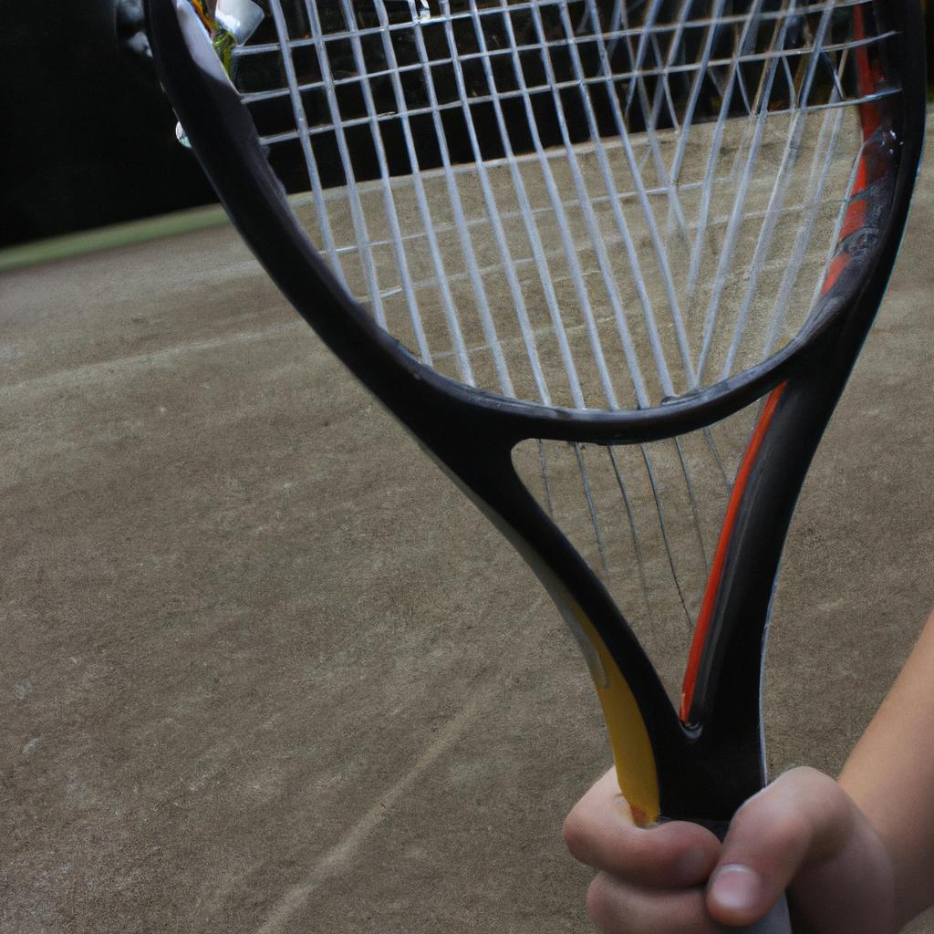 Person holding a tennis racket